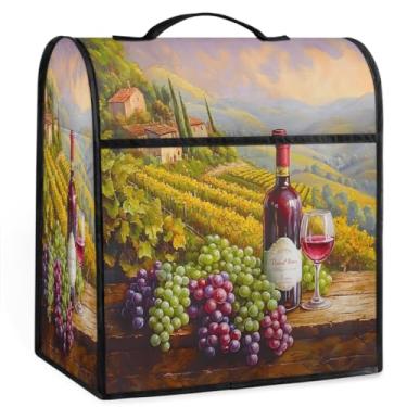 Imagem de Capa de misturador vintage de uva e vinho para batedeira de 6 a 8 litros de auxílio de cozinha resistente à poeira capas protetoras de armazenamento capas de eletrodomésticos para máquina misturadora