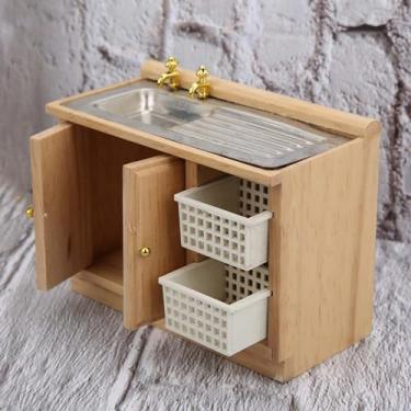 Imagem de GLOGLOW Móveis Artesanais, Acessórios de Cozinha de Madeira Em Escala 1:12 Com Cestas para Decoração de Casa de Bonecas Em Miniatura 1/12 Miniaturas de Casa de Bonecas