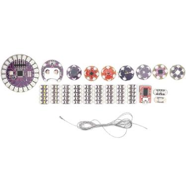 Imagem de Naroote Kit Inicial de Eletrônicos Conjunto Completo de Costura Sistemas LED de Iluminação Adequados para Entusiastas de DIY PCBP 9x LED Sensores de Têmpera de 5" para Artesanato LilyPad