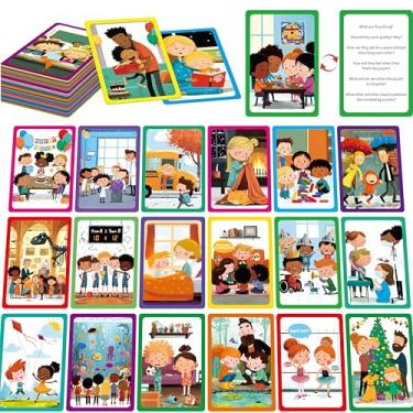 Imagem de 80 Scene Conversation Cards,480+ Questions Of What,Where,Who,Why & How,Materials for Social Skills,Learn Through Friendly Illustrations Of Situations,Develop Emotional Intelligence & Critical Thinking