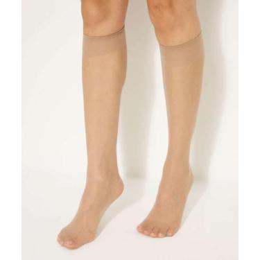 Imagem de Meia Feminina Fio 20 Cano 3/4 Marisa-99517, Bege, UN