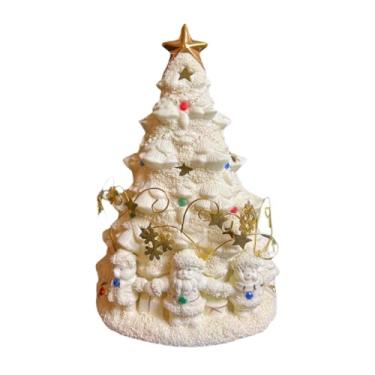 Imagem de Nishiyuenyi Árvore de Natal Iluminada para Mesa, Centro de Mesa, árvore de Resina Iluminada para Sala, Família, época Natalina, Amigos