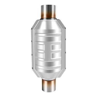 Imagem de STZJAYE Conversor catalítico de entrada/saída de 7,6 cm com escudo térmico, conversor universal para gatos de ajuste direto, conversor catalisador de 7,6 cm, substituição automotiva com porta O2