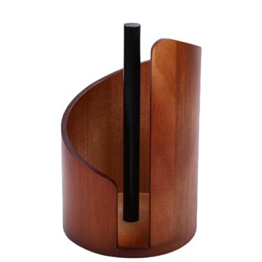 Imagem de SUNGOOYUE Suporte de Toalha de Papel de Madeira, Suporte de Rolo de Papel Em pé de Toalha de de Madeira Com de Ferro Resistente para Cozinha, Banheiro, Decoração de