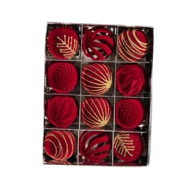 Imagem de Sclmgo Conjunto de 12 Enfeites Natalinos para Pendurar, Bolas Decorativas de 6 Cm de Diâmetro para Janelas, Ideais para Aniversários, Ano E Decoração de, Ouro Vermelho, Tamanho real