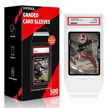 Imagem de Mangas para placas PSA - capas protetoras de cartão graduadas, compatíveis com placas PSA e capas de tamanho semelhante, bolsa resselável de ajuste exato (pacote com 500)