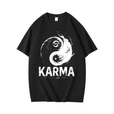 Imagem de Camiseta KPOP KARMA Hip Hop Changbin Hyunjin Felix Moda Coreana Street