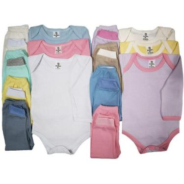 Imagem de Body Manga Longa+mijão C/20 Roupa Bebê Menino E Menina - Tanran Baby, 
