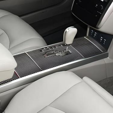 Imagem de BETTERHUMZ Capa para painel de exibição de câmbio de marchas compatível com Nissan Teana 2004 2005 2006 2007 de fibra de carbono adesivo decalque de console central acessórios interiores de carro