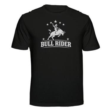 Imagem de Camiseta Bull Ryder Stars Rodeio em Touros Country Cor:PretaTamanho:P 