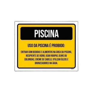 Imagem de Kit 10 Placa Sinalização - Piscina Uso Da Piscina Proibido - Sinalizo.