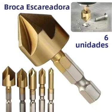 Imagem de Conjunto De Brocas Escareadoras De Titânio HSS Para Madeira E Metal, C
