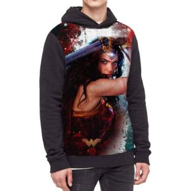 Imagem de Moletom Com Capuz  Mulher Maravilha Liga Ref:376 - smoke, Preto, GG