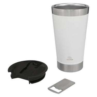 Imagem de Copo Térmico Inox Para Cerveja Parede Dupla 500ml - Mimo Style, Branco