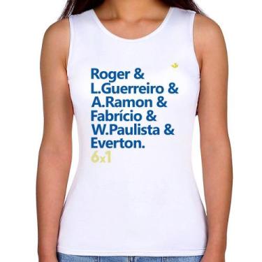 Imagem de Regata Feminina 6x1 Gols - Foca na Moda, Branco, GGG