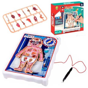 Imagem de Jogo Educativo Mini Doutor Crazy Doctor Com Pinça Roleta E Anatomia Di