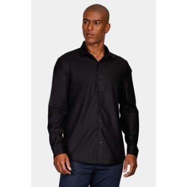 Imagem de Camisa Aramis Manga Longa Slim Sarja Pima Stretch Preto-Masculino