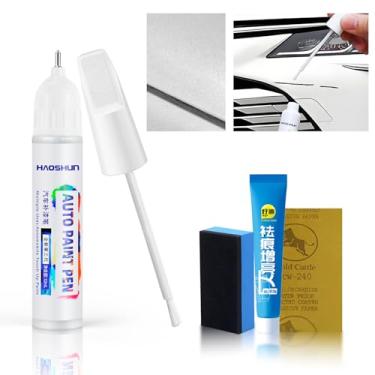 Imagem de Caneta de tinta de retoque para carros Pearl White, repara rapidamente uma variedade de arranhões e traz um pincel para facilitar a operação, caneta de retoque removedor de arranhões de carro de