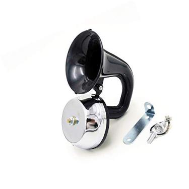 Imagem de Viping Buzina elétrica de carro 150db buzina de caminhão buzina preta elétrica de caracol buzina de controle elétrico buzina de apito buzina super alta para qualquer veículo de 12 V, caminhões, trens,