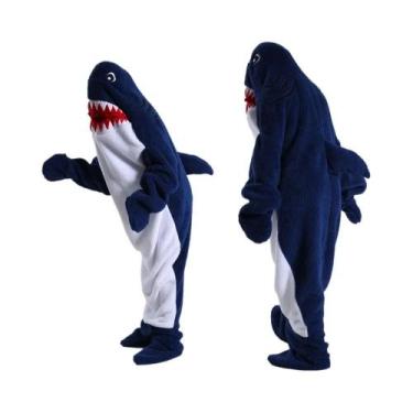 Imagem de Macacão Feminino Verde Com Capuz De Desenho Animado De Tubarão, Macacã