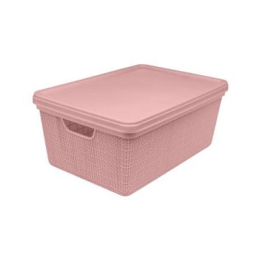 Imagem de Caixa Organizadora Multiuso  Decorativa Juta 15 L Rosa 3128  JAGUAR