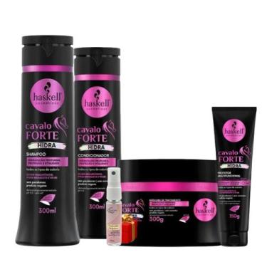 Imagem de Kit Shampoo + Cond.+ Masc.+ Protetor Haskell Cavalo Hidra Proteção e V