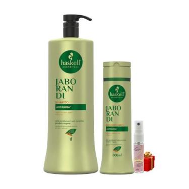 Imagem de Kit Haskell Jaborandi Shampoo 1 Litro Condicionador 300 ml + Presente 