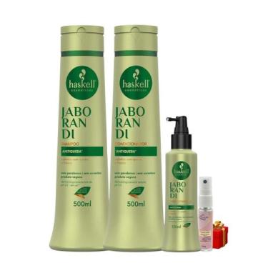 Imagem de Kit Haskell Jaborandi Shampoo + Condicionador 500ml + Tonico 120 ML + 