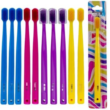 Imagem de O conjunto contém pacotes de 12 e 48 escovas de dentes ultra macias, escovas de dentes testadas por dentistas, escovas de dentes para gengivas sensíveis (AMARELO/ROXO/ROSA/AZUL,(12) UNDS)