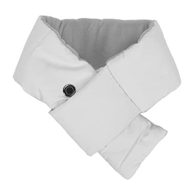 Imagem de Almofada de aquecimento de pescoço SIWOTED USB 3 engrenagens de temperatura lavável aquecimento rápido lenço elétrico aquecido para inverno (Branca)