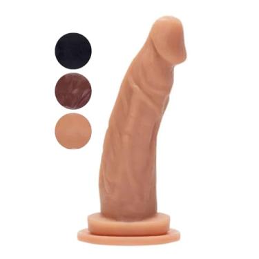 Imagem de Prótese Maciça Com Ventosa 16 X 3,4Cm Brinquedo Adulto Realista Dildo Consolador Realista MVN13 (PRETO)