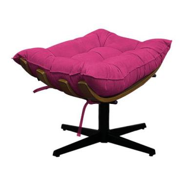 Imagem de Puff Decorativo Costela Base Giratória Suede - Doce Sonho Móveis, Pink