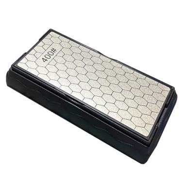 Imagem de Pedras de amolar diamante de dupla face 400/1000, afiador de facas de pedra de diamante com base antiderrapante para cozinha ao ar livre ferramentas de afiar marcenaria