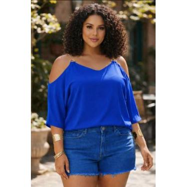 Imagem de Blusa Feminina Viscolycra Ombro Vazado Com Alcinha - nascimentomodas20