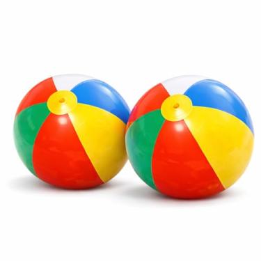Imagem de Kit com 2 Bolas Infláveis Infantis 45 cm para Piscina e Praia – Bolas Coloridas em PVC