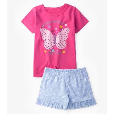 Imagem de Conjunto Infantil Menina Blusa Com Shorts Select Rosa, 4, Rosa
