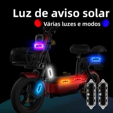 Imagem de Lanterna Estroboscópica LED Solar Sem Fio À Prova d'Água Para Motocicl