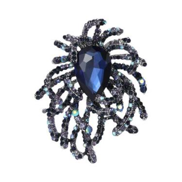 Imagem de Broches De Luxo Femininos Com Strass Em Formato De Flor, Alfinetes De 