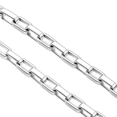 Imagem de Corrente Masculina Tijolinho Quadrado 5mm em Aço Inoxidável 60cm ou 70cm Grossa Robusta Resistente à Água (60cm)