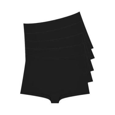 Imagem de Shorts Boxer Femininos De Algodão Sem Costura De Cintura Alta, Pacote 