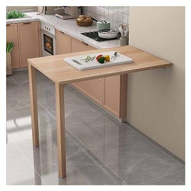 Imagem de Mesa de parede dobrável para parede, pequena mesa de parede dobrável resistente - mesa dobrável para escritório em casa, lavanderia, bar, cozinha, sala de jantar