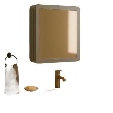 Imagem de Armário de Banheiro Moderno com Espelho para Sobrepor ou Embutir PP Resistente e Sustentável(" CINZA ")