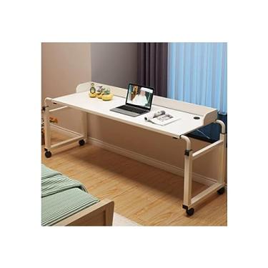 Imagem de Mesa sobrecama ajustável com rodas – Mesa versátil sobre a cama para camas king/Queen, mesa para laptop e mesa de computador para soluções de economia de espaço