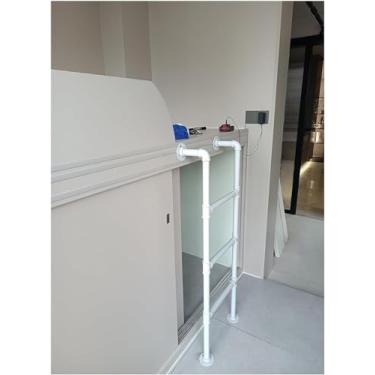 Imagem de Escada de subida para beliches, ajustável de 1 m a 2,3 m, fácil instalação, escada de incêndio, carga resistente de 150 kg, branca, 2,01 m, ideal para camas altas