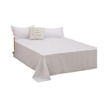 Imagem de Roupa De Cama Lavável Na Máquina Em Cor Sólida, Lençol Para Cama De So