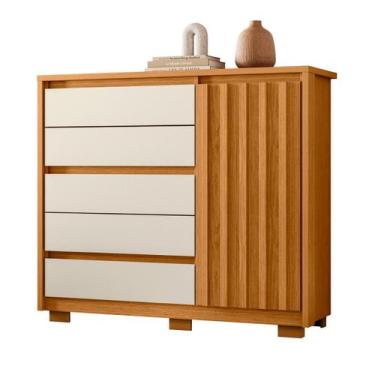 Imagem de Cômoda Sapateira Ripada Mallet Cinamomo Off White - CasaH