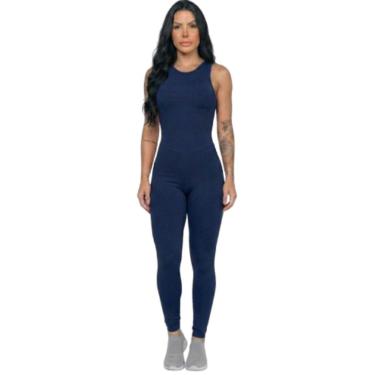 Imagem de Macacão Liso Sem Bojo Vekyo Suplex Roupa para Academia Treino Moda Fitness Musculação-Feminino