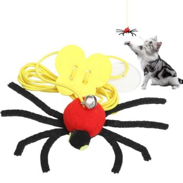 Imagem de Brinquedo de gato com moldura de porta | Jogo de aranha falsa pendurável, brinquedos para gatos com corda elástica, para quarto de raça pequena, média, grande, gaiola para animais de estimação