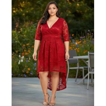 Imagem de Vestido Plus Size 09 Renda Madrinha Civil Festa Formatura - ShoopWeb, 