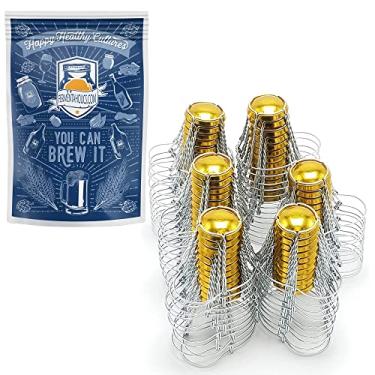 Imagem de Exaustores de arame para garrafa belga - pacote com 60 | Feito nos EUA | Arame com capuz para garrafas de cerveja belgas | Perfeito para garrafas de champanhe | Exaustores de arame para garrafas de